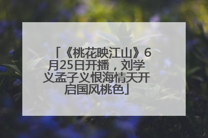 《桃花映江山》6月25日开播，刘学义孟子义恨海情天开启国风桃色