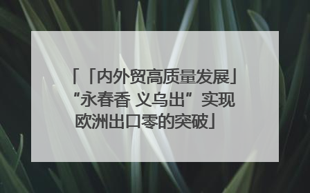 「内外贸高质量发展」“永春香 义乌出”实现欧洲出口零的突破