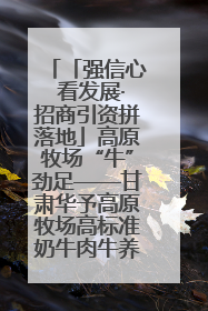 「强信心 看发展·招商引资拼落地」高原牧场“牛”劲足——甘肃华予高原牧场高标准奶牛肉牛养殖项目一线见闻