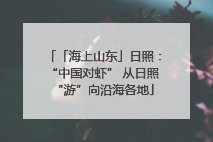「海上山东」日照：“中国对虾” 从日照“游”向沿海各地