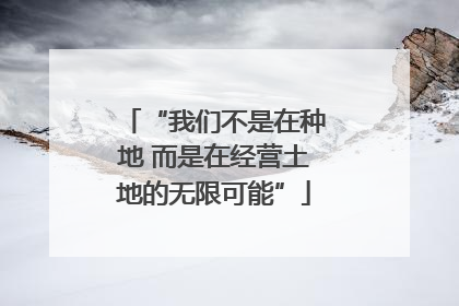 “我们不是在种地 而是在经营土地的无限可能”