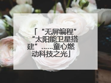 “无屏编程”“太阳能卫星搭建”……童心燃动科技之光