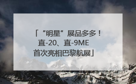 “明星”展品多多！直-20、直-9ME首次亮相巴黎航展
