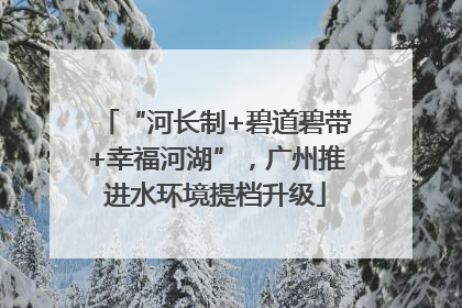 “河长制+碧道碧带+幸福河湖”，广州推进水环境提档升级