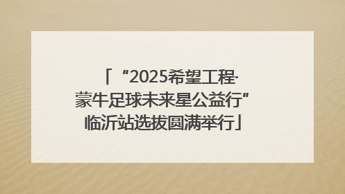 “2025希望工程·蒙牛足球未来星公益行”临沂站选拔圆满举行