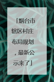 烟台市辖区村庄布局规划，最新公示来了