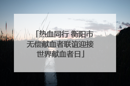 热血同行 衡阳市无偿献血者联谊迎接世界献血者日