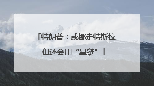 特朗普：或挪走特斯拉 但还会用“星链”