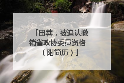 田蓉，被追认撤销省政协委员资格（附简历）