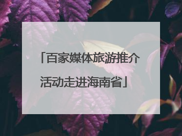 百家媒体旅游推介活动走进海南省