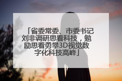 省委常委、市委书记刘非调研思看科技，勉励思看勇攀3D视觉数字化科技高峰