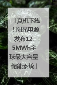 真机下线！阳光电源发布12.5MWh全球最大容量储能系统