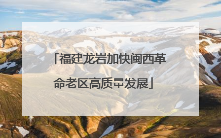 福建龙岩加快闽西革命老区高质量发展