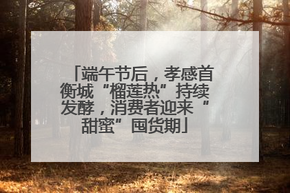端午节后，孝感首衡城“榴莲热”持续发酵，消费者迎来“甜蜜”囤货期