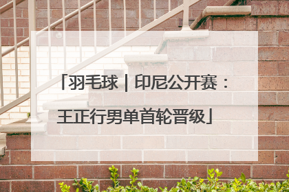 羽毛球｜印尼公开赛：王正行男单首轮晋级