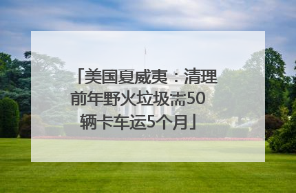美国夏威夷：清理前年野火垃圾需50辆卡车运5个月