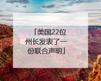 美国22位州长发表了一份联合声明