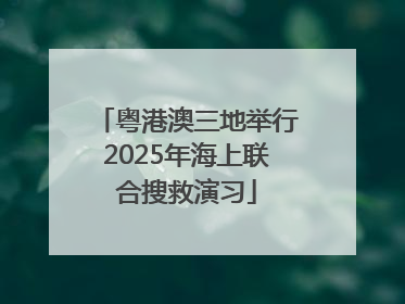 粤港澳三地举行2025年海上联合搜救演习