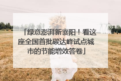 绿意澎湃新襄阳！看这座全国首批碳达峰试点城市的节能增效答卷