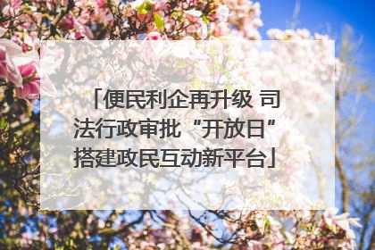 便民利企再升级 司法行政审批“开放日”搭建政民互动新平台