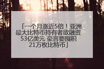 一个月涨近5倍！亚洲最大比特币持有者欲融资53亿美元 豪言要囤积21万枚比特币