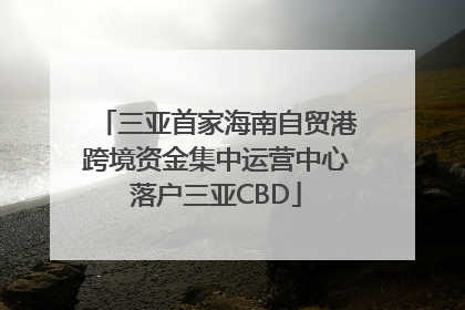 三亚首家海南自贸港跨境资金集中运营中心落户三亚CBD