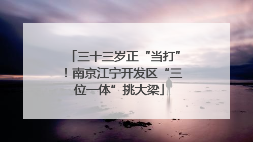 三十三岁正“当打”！南京江宁开发区“三位一体”挑大梁
