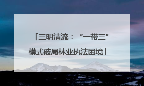 三明清流：“一带三”模式破局林业执法困境