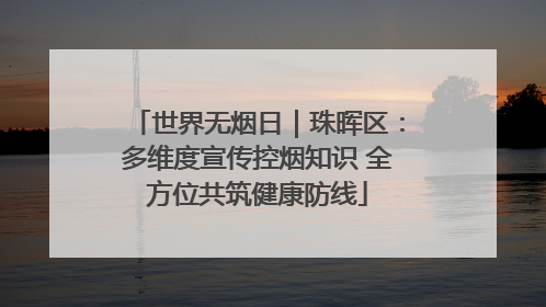 世界无烟日｜珠晖区：多维度宣传控烟知识 全方位共筑健康防线