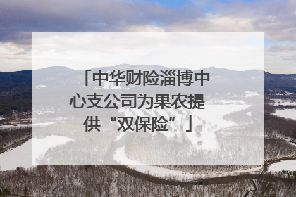 中华财险淄博中心支公司为果农提供“双保险”