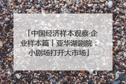 中国经济样本观察·企业样本篇︱亚华湖剧院：小剧场打开大市场