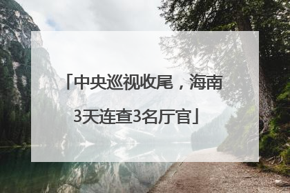 中央巡视收尾，海南3天连查3名厅官
