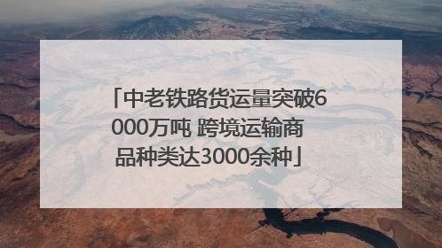 中老铁路货运量突破6000万吨 跨境运输商品种类达3000余种