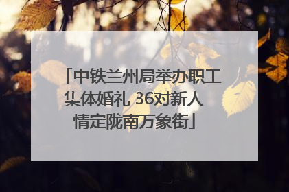 中铁兰州局举办职工集体婚礼 36对新人情定陇南万象街