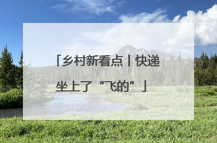 乡村新看点丨快递坐上了“飞的”