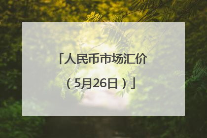 人民币市场汇价（5月26日）