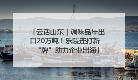 云话山东｜调味品年出口20万吨！乐陵连打新“牌”助力企业出海