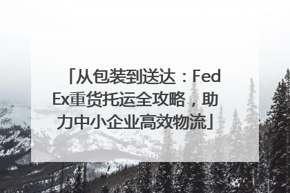 从包装到送达：FedEx重货托运全攻略，助力中小企业高效物流