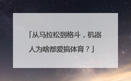 从马拉松到格斗，机器人为啥都爱搞体育？