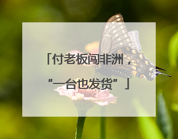 付老板闯非洲，“一台也发货”