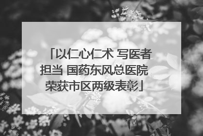 以仁心仁术 写医者担当 国药东风总医院荣获市区两级表彰