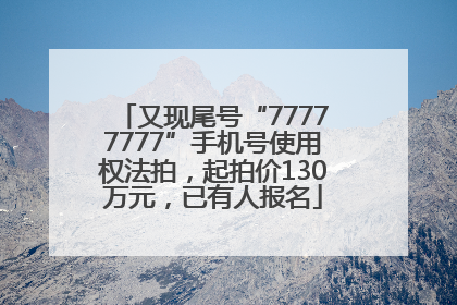 又现尾号“77777777”手机号使用权法拍，起拍价130万元，已有人报名