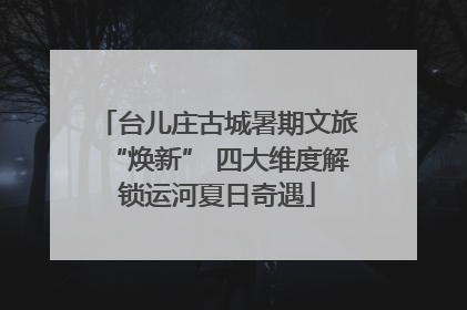 台儿庄古城暑期文旅“焕新” 四大维度解锁运河夏日奇遇