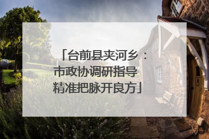台前县夹河乡：市政协调研指导 精准把脉开良方
