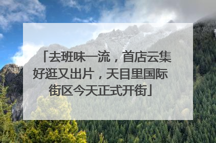 去班味一流，首店云集好逛又出片，天目里国际街区今天正式开街
