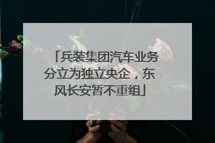 兵装集团汽车业务分立为独立央企，东风长安暂不重组