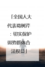 全国人大代表葛树芹：切实保护弱势群体合法权益