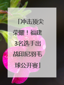 冲击顶尖荣耀！福建3名选手出战印尼羽毛球公开赛