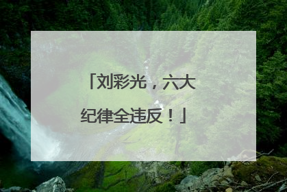刘彩光，六大纪律全违反！