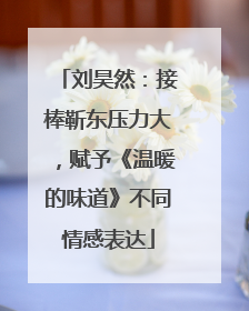 刘昊然：接棒靳东压力大，赋予《温暖的味道》不同情感表达